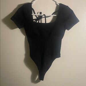Black Short Sleeve Bodysuit